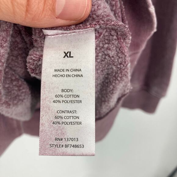 Wildfox Frisky Roadtrip Whiskey Worn Purple Green Slub Sweatshirt Women’s XL NEW - Picture 8 of 13